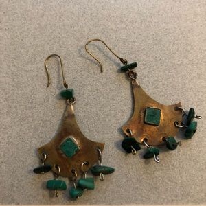 2 for $15🌙Vintage stone & brass earrings